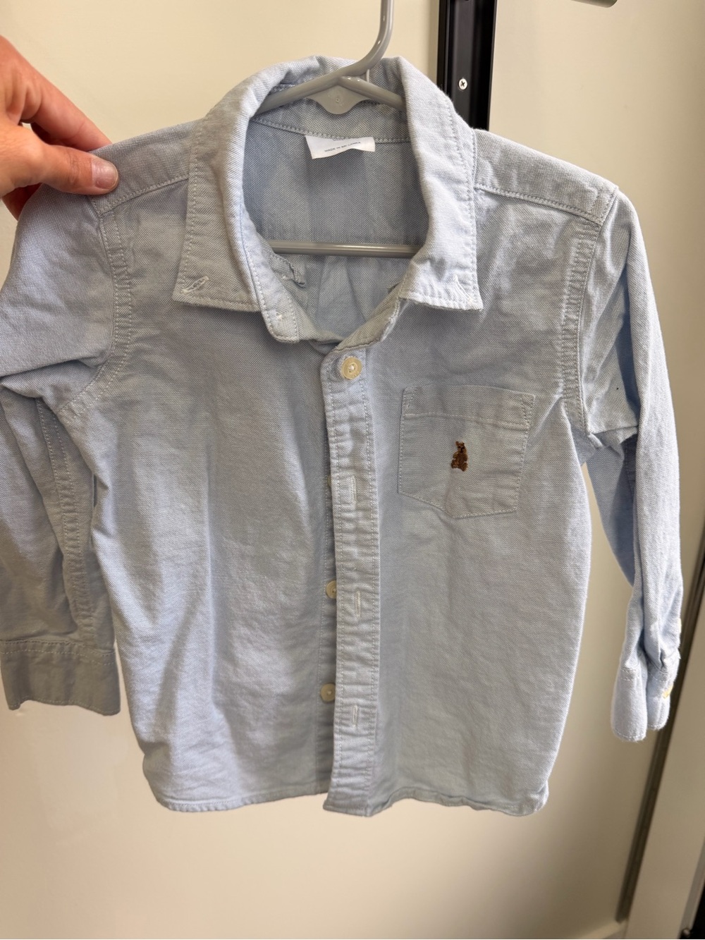 GAP Light Blue Button-Down Shirt with Chest Pocket Embroidery